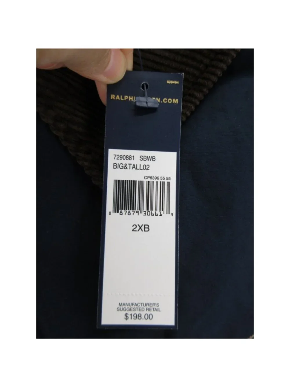 Polo Ralph Lauren Jacket 2XB Bi Swing Flannel Lined Corduroy Collar